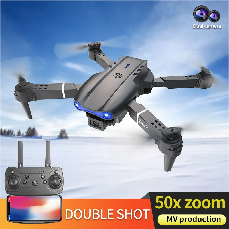 E99 Pro Dual Camera Drone — WiFi FPV, Foldable RC Quadcopter for Beginners