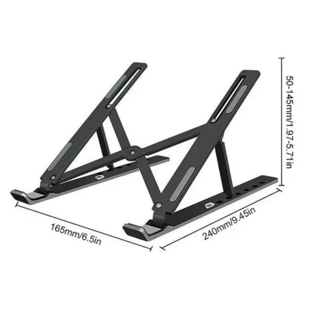 Portable Adjustable Laptop Stand — Foldable Desk Riser for Notebook & Tablet